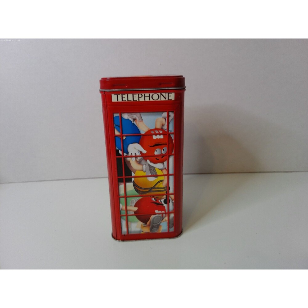 M&M's Brand Phone Booth Number 14 Tin Canister Limited Edition 2002.